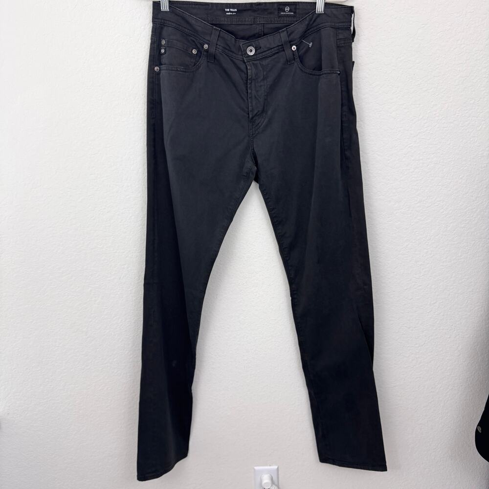 Adriano Goldschmeid Mens The Tellis Moder Slim Pants Size 33 X 34 Cotton Gray